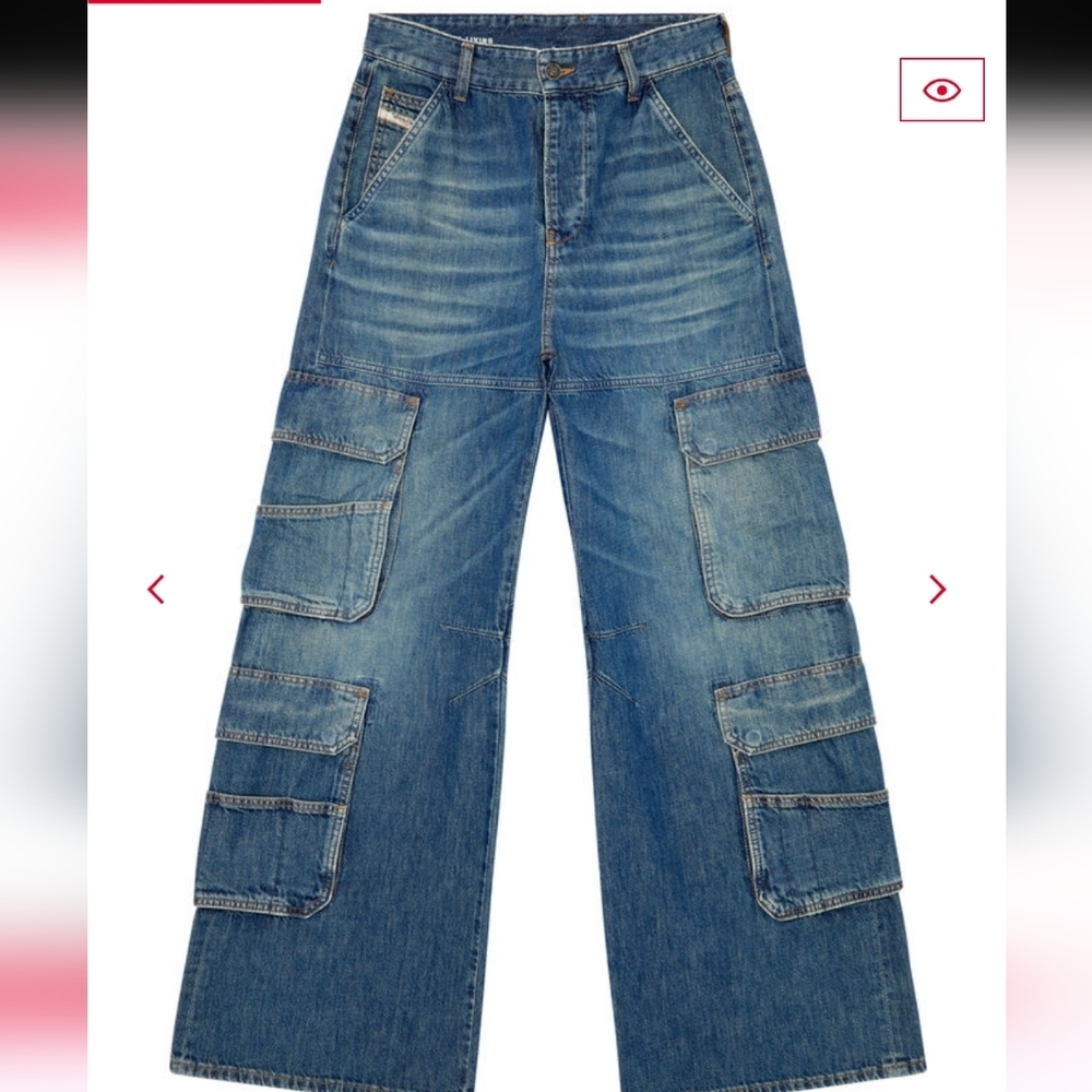 Diesel straight jeans 1996 d-sire 0njan size 28 baggy wide leg cargo Y2K style - Picture 16 of 16
